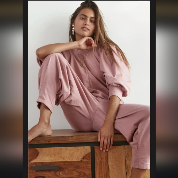 Pants - FREE PEOPLE Jackie Puff-Sleeve Jumpsuit